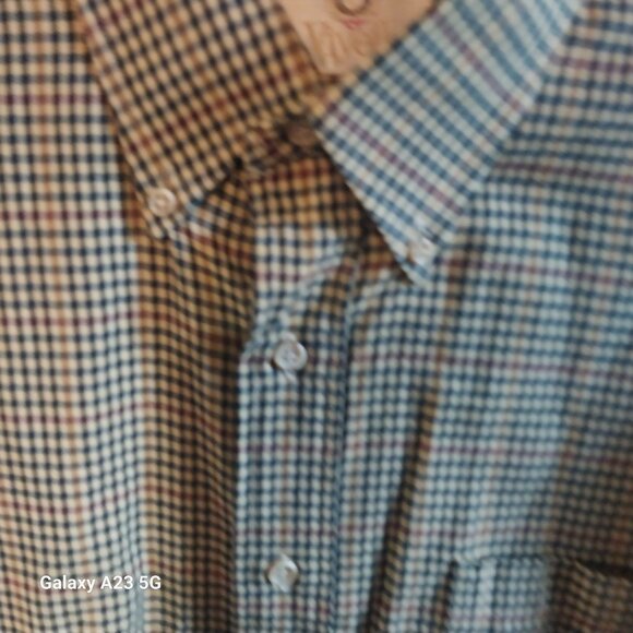 Viyella Mens Long Sleeve Checkered Shirt L Wool Blend Cozy Artsy Outdoor Cottage - Picture 2 of 7